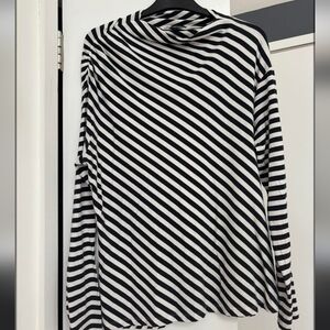 Marimekko Miliane Vintage Striped Black And White Top